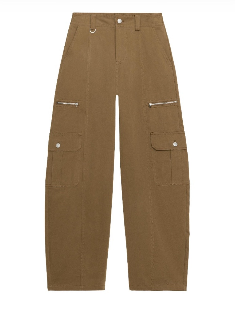 ZARA Brown Cargo Pants with Zip and Flap Pockets
